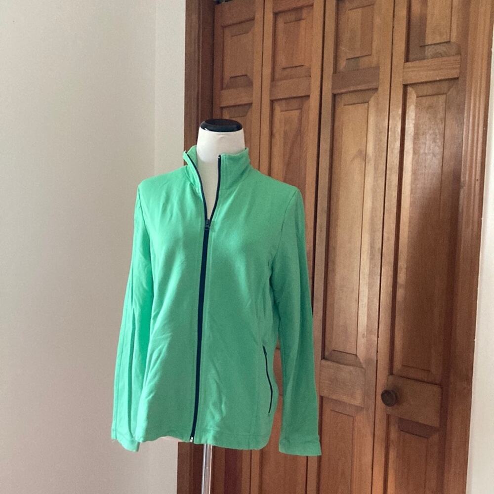 Jones New York Sport Light Green Zippered Sweatshirt, Size XL